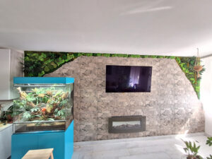 Dzsungel hatású lakás - tartósított zöldfal